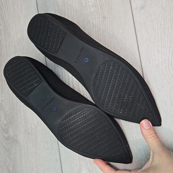 Rothy's Black Women's The Pointed Toe Knit Flats Shoes Sz 9 - Picture 10 of 12